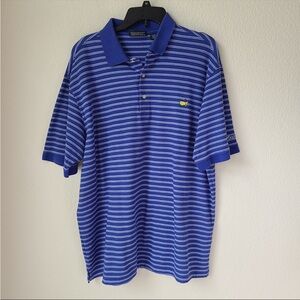 Masters Blue Polo Shirt with Stripes and Logo